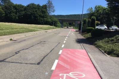Markierungslösung aus dem Radverkehrskonzept Aalen