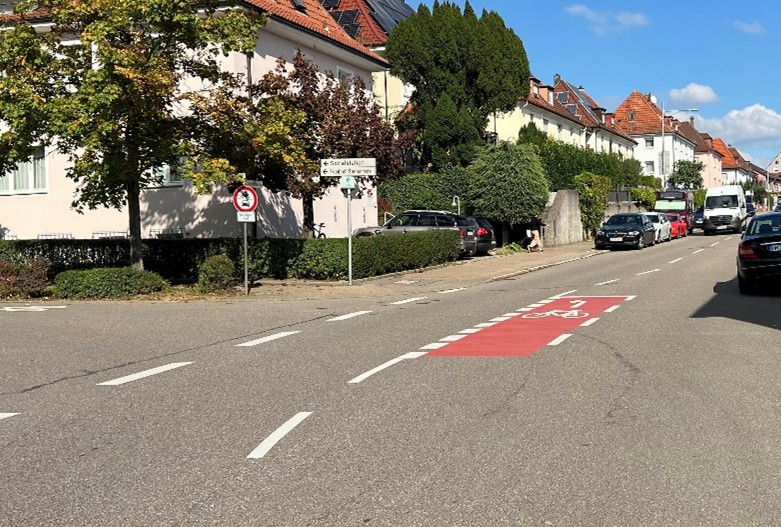 Aufstellfläche für Linksabbieger in Neckarsulm